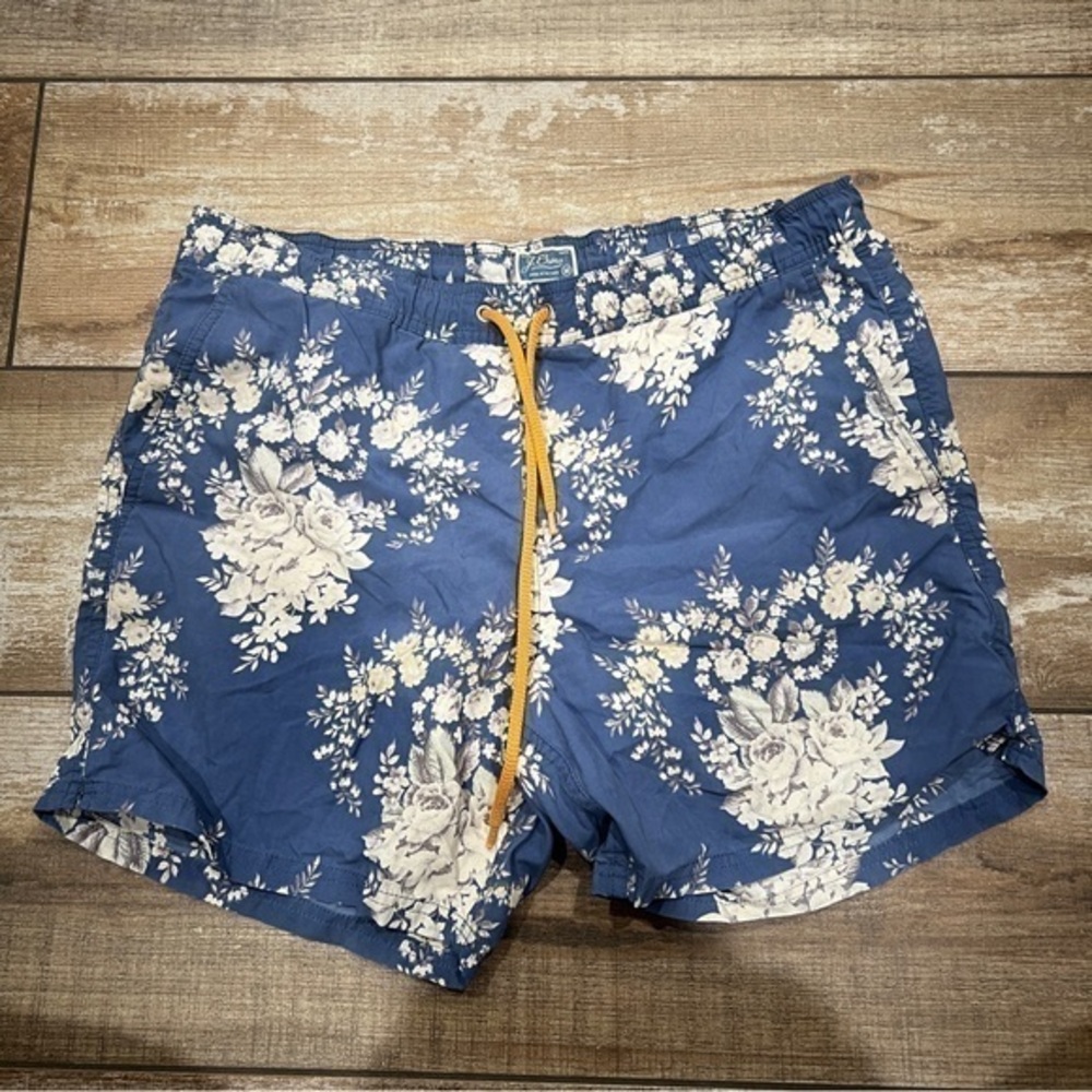 J. Crew Blue Floral Athletic Shorts